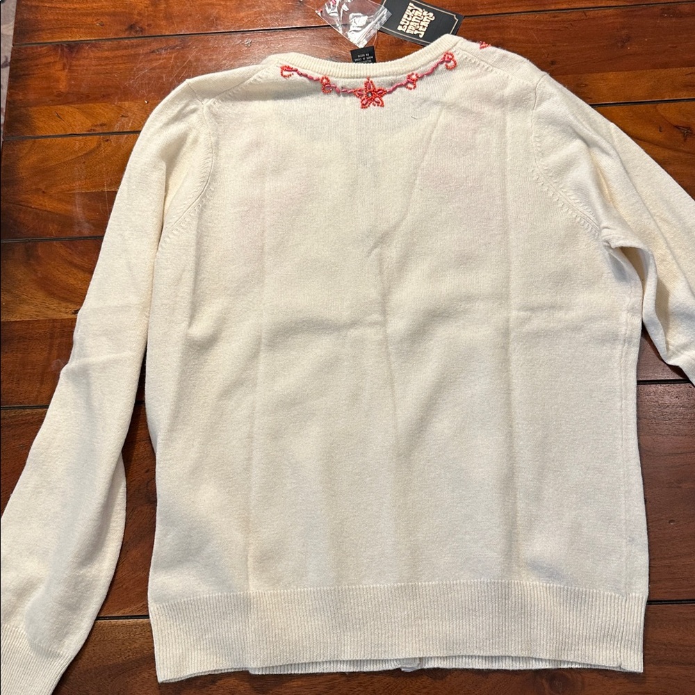 Lucky Brand Women's beaded Cream Cardigan nwt 2-25-10 - Picture 2 of 5
